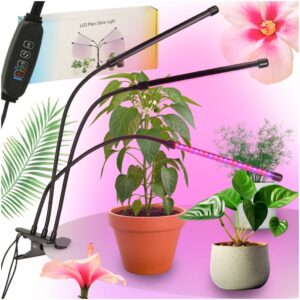 Lampa LED do roślin z 3 ramionami i timerem