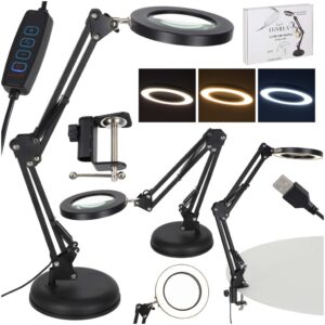 Lampka biurkowa LED z lupą