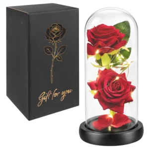Wieczna róża w szkle z podświetleniem LED