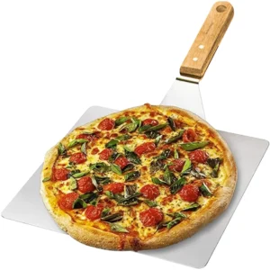 Stalowa łopata do pizzy z rękawicą silikonową