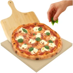 Kamień do pizzy 38 × 36 cm z bambusową łopatą